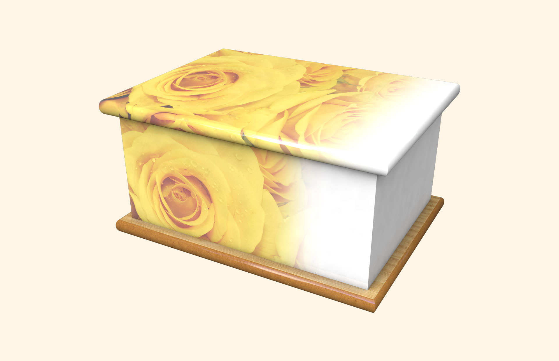 Blushing Rose Yellow adult ashes casket